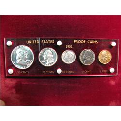 3595. 1951 US Proof Set. In Capital Holder.