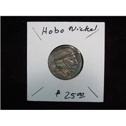 3674. Hobo Nickel. Derby Hat and Beard.
