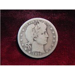 3676. 1916D D/D Barber Quarter. G+.