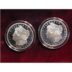 3682. (2) 1889CC Dollars Restrikes. Proof Like.