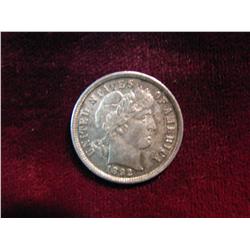 3699. 1892 Barber Dime. Toned Unc.