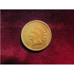 3702. 1908S Indian Head Cent. EF.