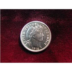 3705. 1912P Barber Dime. AU Cleaned.