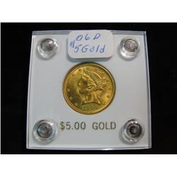 3729. 1906D $5. Liberty Gold. BU.