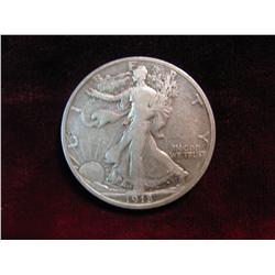 3730. 1918D Walking Liberty Half Dollar. VF.