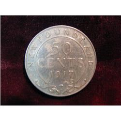 3737. 1917 Newfoundland Half Dollar. VF