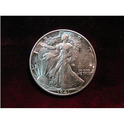 3749. 1941D Walking Liberty Half Dollar. AU.