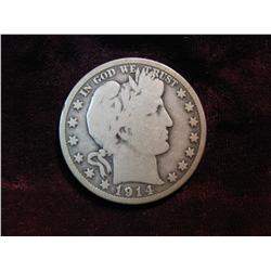 3752. 1914P Barber Half Dollar. VG.