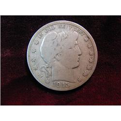 3753. 1915P Barber Half Dollar. G+.