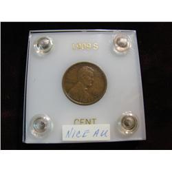 3754. 1909S Lincoln Cent. EF.