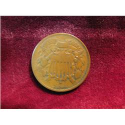 3774. 1864 Small Motto 2-Cent Piece. F.