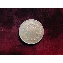 3829. 1867 Shield Nickel. Unc.