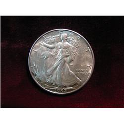 3833. 1937P Walking Liberty Half Dollar. BU.