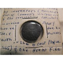 3834. 1653 British, London Merchant Token. Crossed Shovels.