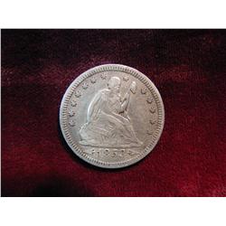 3843. 1853 Rays & Arrows Liberty Seated Quarter. VF.