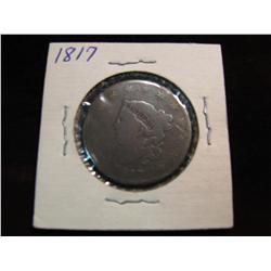 3845. 1817 US Large Cent. G with rim Bumps.