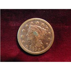 3850. 1850 US Large Cent. F Cleaned.