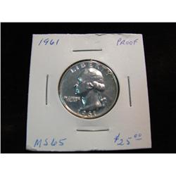 3866. 1961 Washington Quarter. Gem Proof.