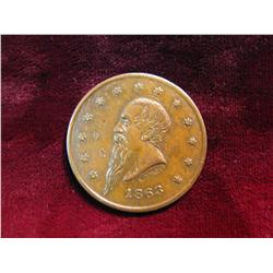 3893. 1863 Gustavus Lindenmueller Civil War Token. EF-AU