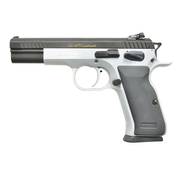 FACTORY CASED TANFOGLIO WITNESS MATCH PISTOL.