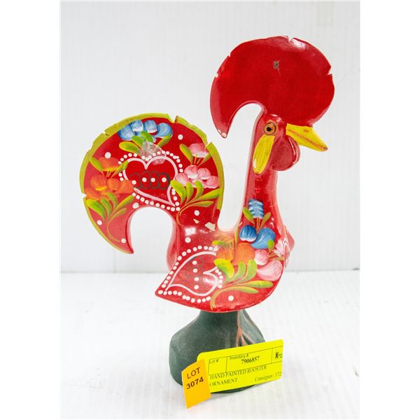 HAND PAINTED ROOSTER ORNAMENT