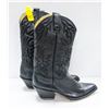 Image 1 : BLACK LEATHER COWBOY BOOTS SIZE 8 LADIES