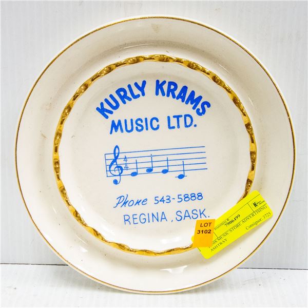 1950S MUSIC STORE ADVERTISING ASHTRAY