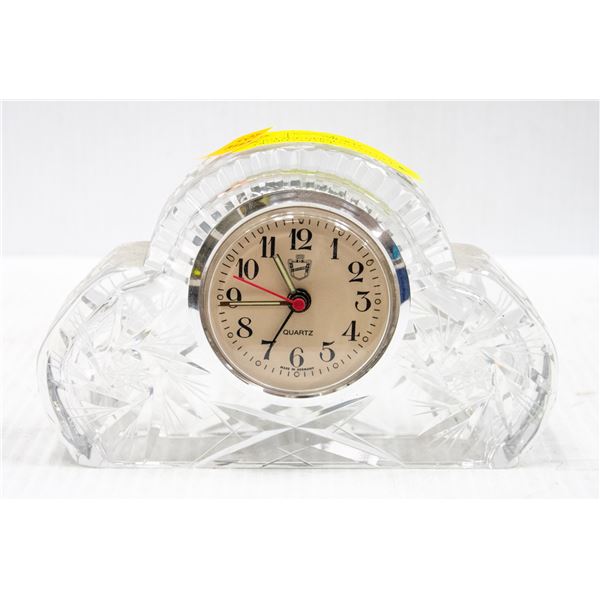 VINTAGE GERMAN CUT GLASS QUARTZ CLOCK