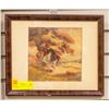 Image 1 : ANTIQUE PASTORAL PICTURE FRAMED