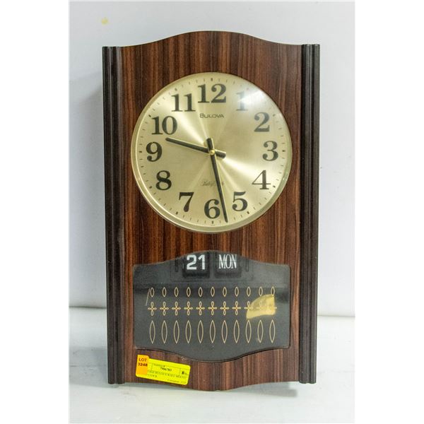 VINTAGE BULOVA WALL MOUNT FLIP CLOCK