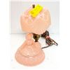 Image 1 : PINK GLASS TABLE SIDE LAMP