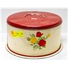 Image 1 : VINTAGE LOCKING FLORAL PRINT CAKE TIN