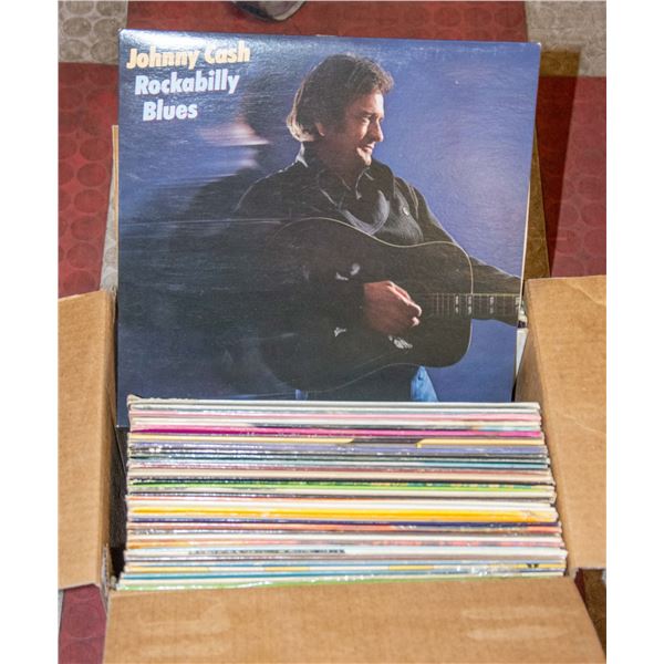 BOX OF ASSORTED POP RECORD LPS