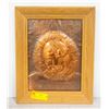 Image 1 : PRESSED COPPER INUIT PICTURE FRAMED