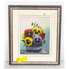 Image 1 : ORIGINAL OIL PAINTING OF FLOWERS FRAMED