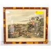 Image 1 : ANTIQUE FOX HUNT ETCHING FRAMED