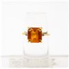 Image 1 : 18K YELLOW GOLD RING W LARGE AMBER STONE