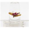 Image 1 : 10K GOLD RING W DIAMOND & RUBIES SZ 7.5