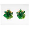 Image 1 : PAIR OF ANTIQUE GREEN CLIP EARRINGS