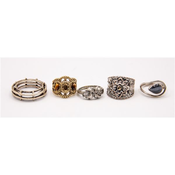 LOT OF 5 ASSORTED RINGS