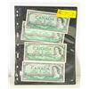 Image 1 : LOT OF 4 1954 CANADA 1 DOLLAR BILLS