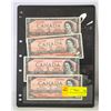 Image 1 : LOT OF 4 1954 CANADA 2 DOLLAR BILLS