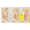 Image 1 : 3 UNCIRC SEQ CANADA 2 DOLLAR BILLS