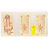 Image 1 : LOT OF 3 VINTAGE CANADA 2 DOLLAR BILLS