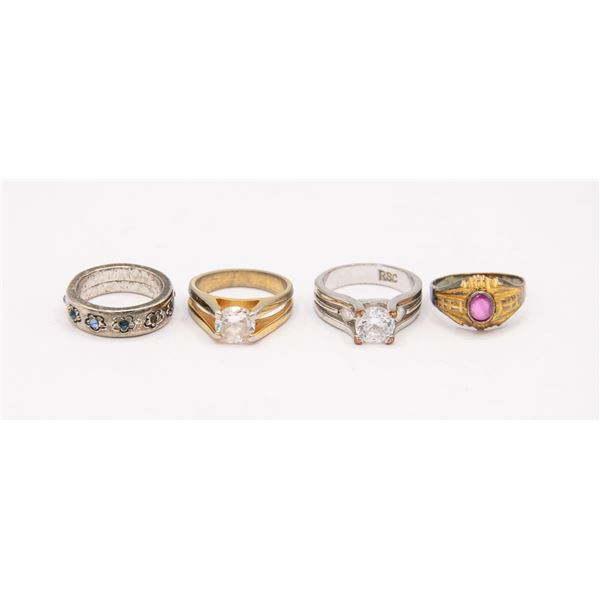 LOT OF 4 ASSORTED RINGS