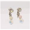 Image 1 : PAIR OF CUT CRYSTAL DROP EARRINGS