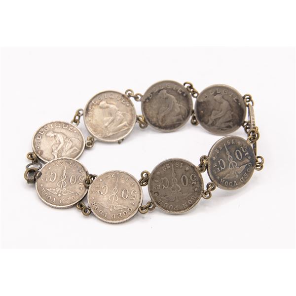 1930S BELGIAN COIN BRACELET