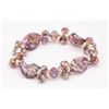 Image 1 : PURPLE GLASS AND CRYSTAL BRACELET