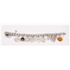 Image 1 : STERLING SILVER CHARM BRACELET W CHARMS