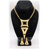Image 1 : 1950S GOLD TONE NECKLACE & EARRINGS